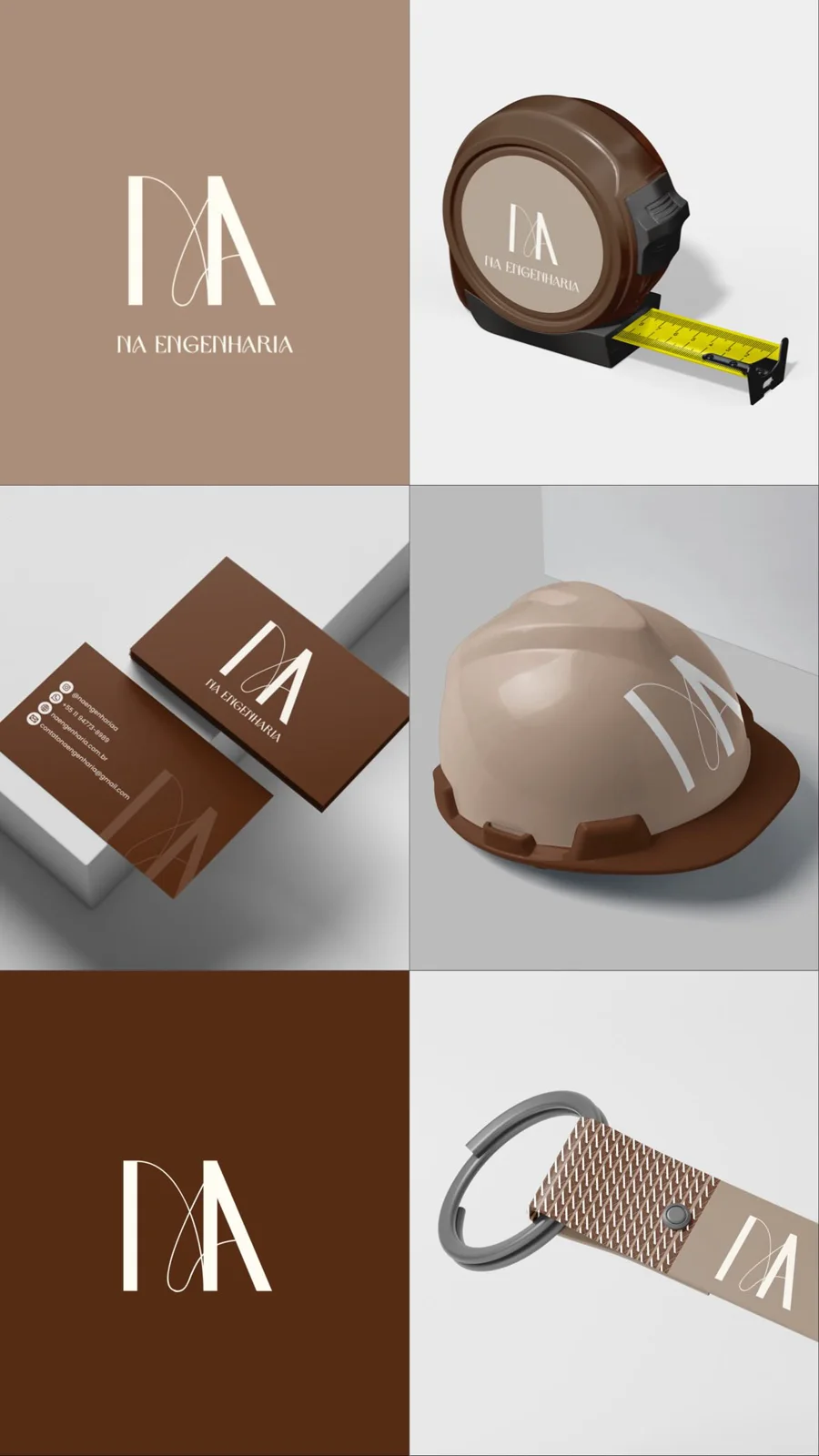 Identidade visual da NA Engenharia aplicada a materiais profissionais